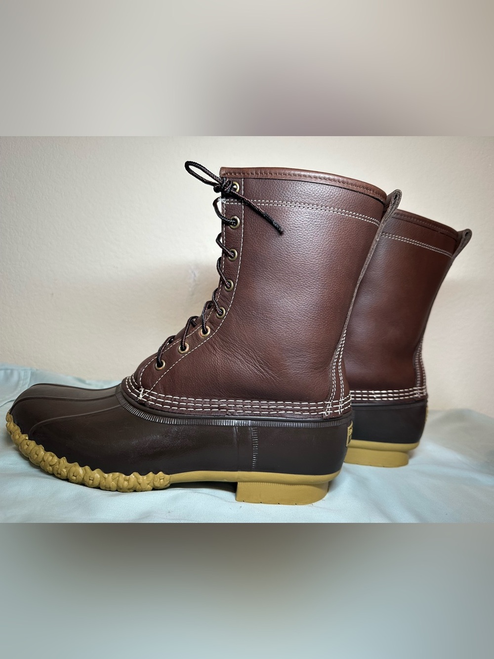 LL Bean Duck Boots Women’s Shearling Lamb Fur Lined Winter Size 10M 230121 Brown